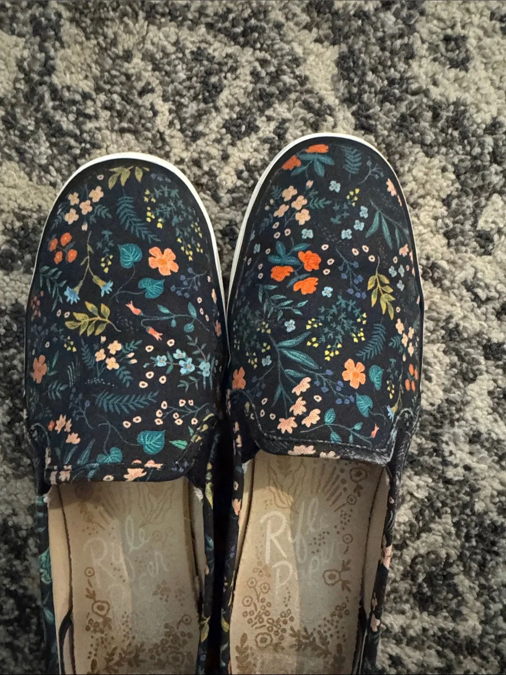 Keds Black Floral Slip-On Canvas Sneakers